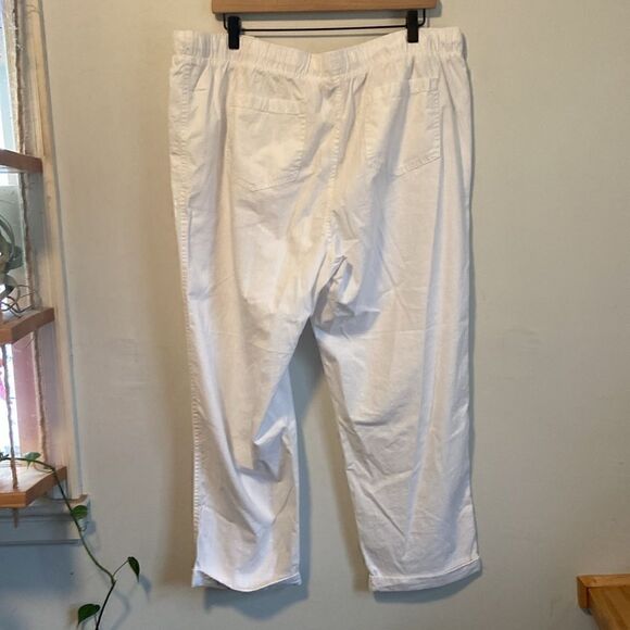 LOFT Outlet White Lightweight Cotton Drawstring Waist Pants Size XL NEW - Picture 4 of 9